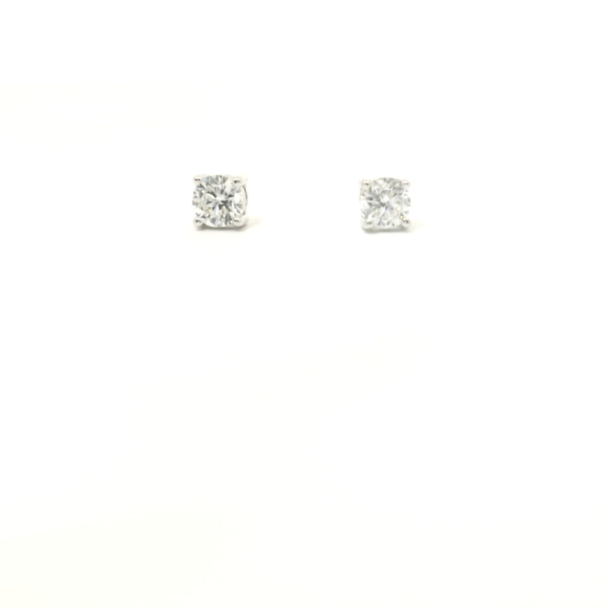 Sterling Silver with Cubic Moissanite Studs 3.9mm image 0
